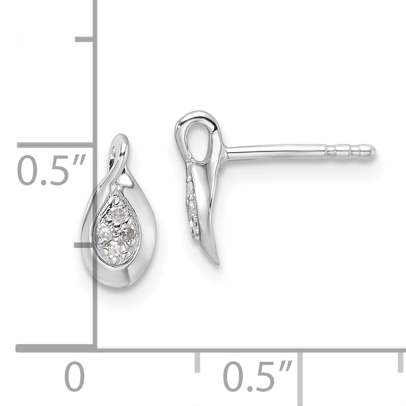 White Ice Sterling Silver Rhodium-plated Diamond Post Earrings