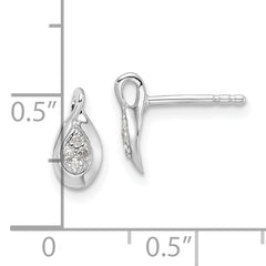 White Ice Sterling Silver Rhodium-plated Diamond Post Earrings