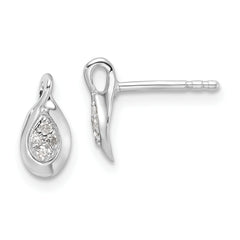 White Ice Sterling Silver Rhodium-plated Diamond Post Earrings