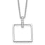 White Ice Sterling Silver Rhodium-Rhodium-Plated 18 inch Diamond Open Square Necklace plus 2 inch Extention