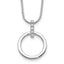 White Ice Sterling Silver Rhodium-Rhodium-Plated Diamond Open Circle 18inch Necklace plus 2 inch Extender