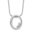 White Ice Sterling Silver Rhodium-Rhodium-Plated 18 inch Diamond Oval Necklace plus 2 inch Extender