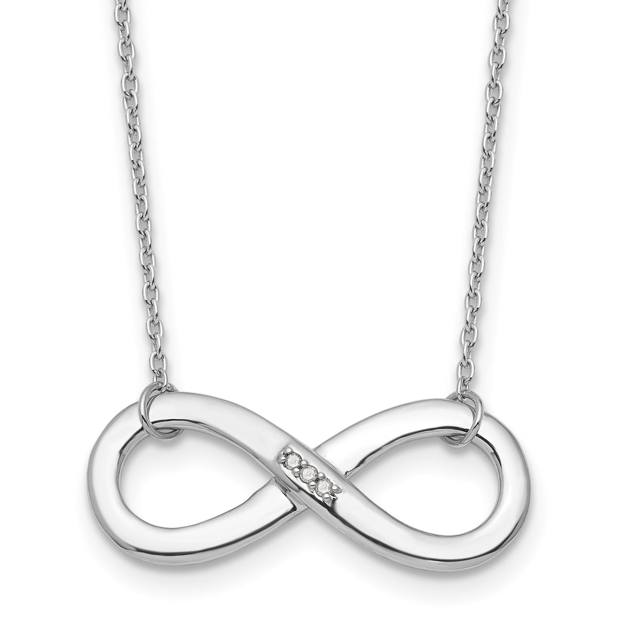 Diamond Infinity Necklace in Sterling Silver (0.01 ct. tw.), 18 Inch - Sophia Jewelers Main image