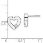 White Ice Sterling Silver Rhodium-plated Diamond Open Heart Post Earrings