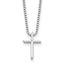 White Ice Sterling Silver Rhodium-Rhodium-Plated 18 inch Diamond Cross Necklace plus 2 inch Extender