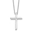 White Ice Sterling Silver Rhodium-Rhodium-Plated 18 inch Diamond Cross Necklace plus 2 inch Extender
