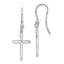 White Ice Sterling Silver Rhodium-plated Diamond Cross Shepherds Hook Dangle Earrings