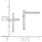 White Ice Sterling Silver Rhodium-plated Diamond Cross Post Earrings