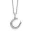 White Ice Sterling Silver Rhodium-Rhodium-Plated 18 inch Diamond Horseshoe  Necklace plus 2 inch Extender