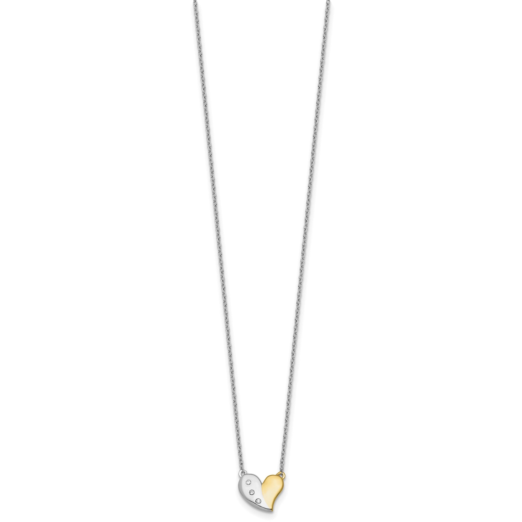 Diamond Heart Necklace in Sterling Silver (.03 ct. tw.) Secondary image