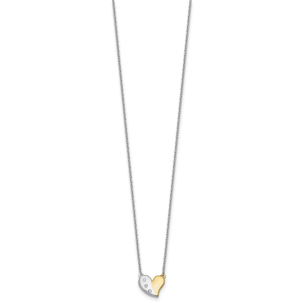 Diamond Heart Necklace in Sterling Silver (.03 ct. tw.) - Sophia Jewelers