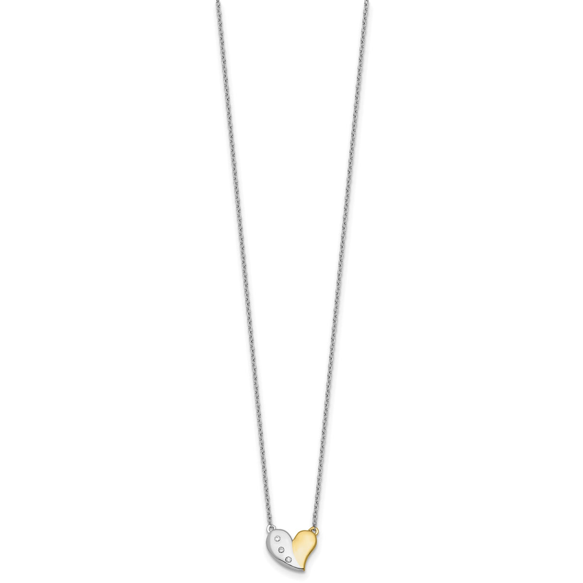Diamond Heart Necklace in Sterling Silver (.03 ct. tw.) - Sophia Jewelers