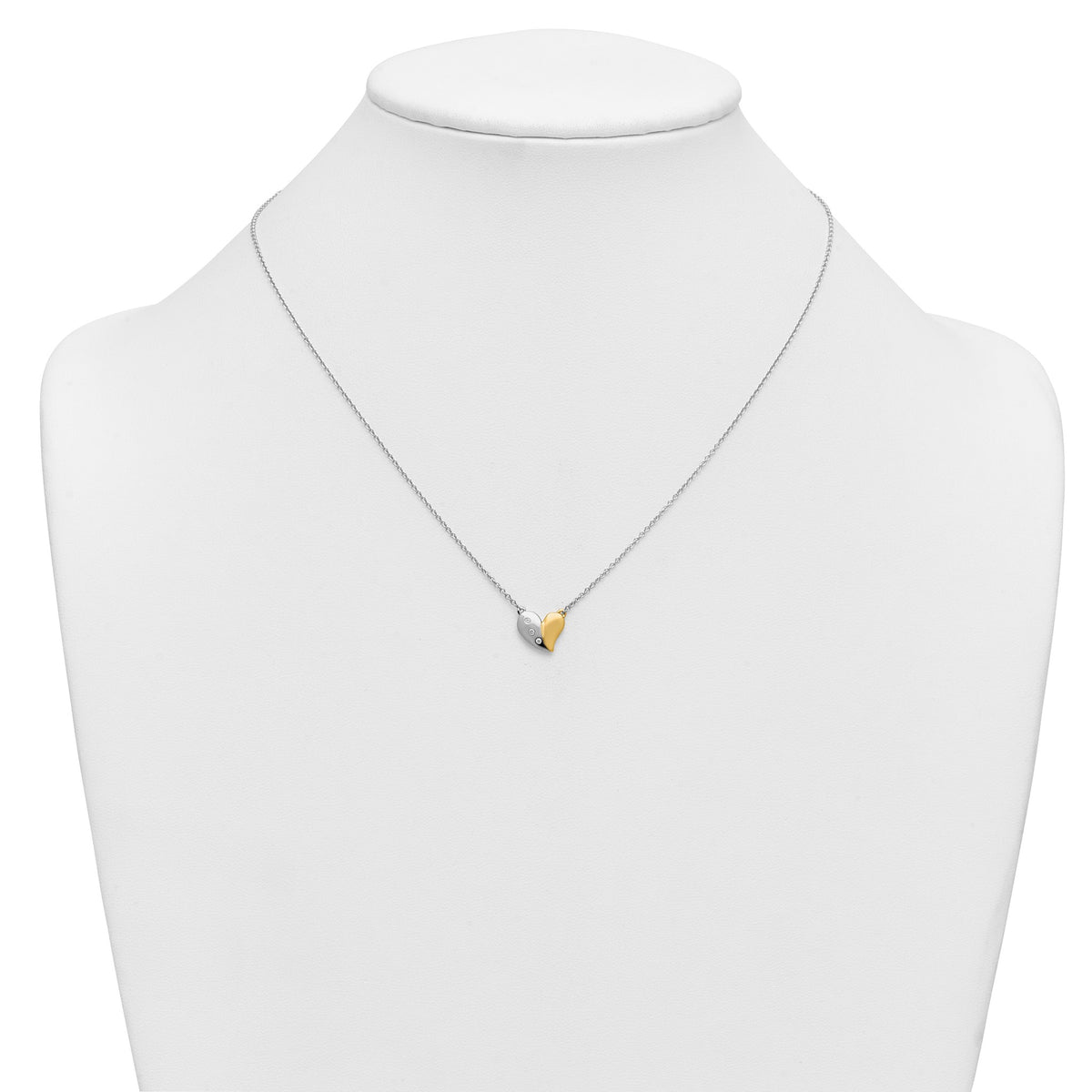 Diamond Heart Necklace in Sterling Silver (.03 ct. tw.) - Sophia Jewelers