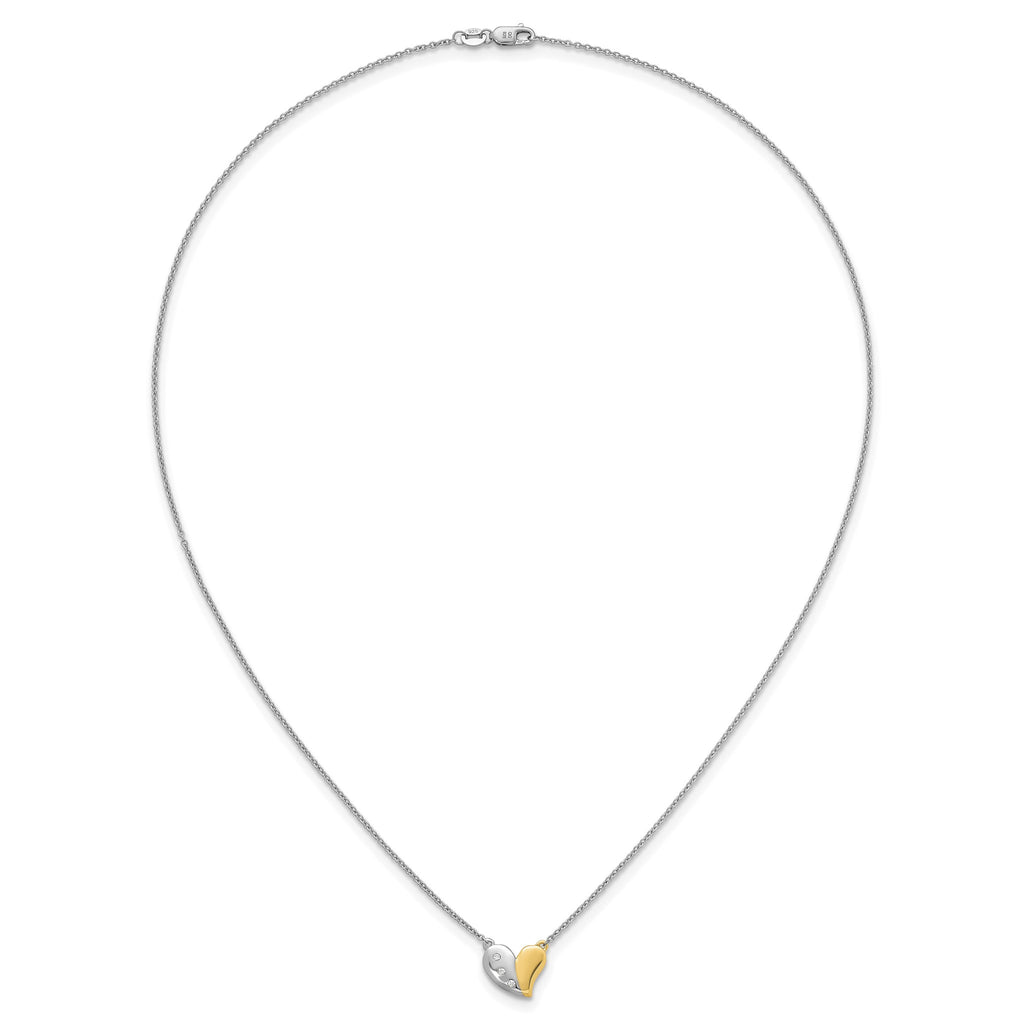 Diamond Heart Necklace in Sterling Silver (.03 ct. tw.) - Sophia Jewelers