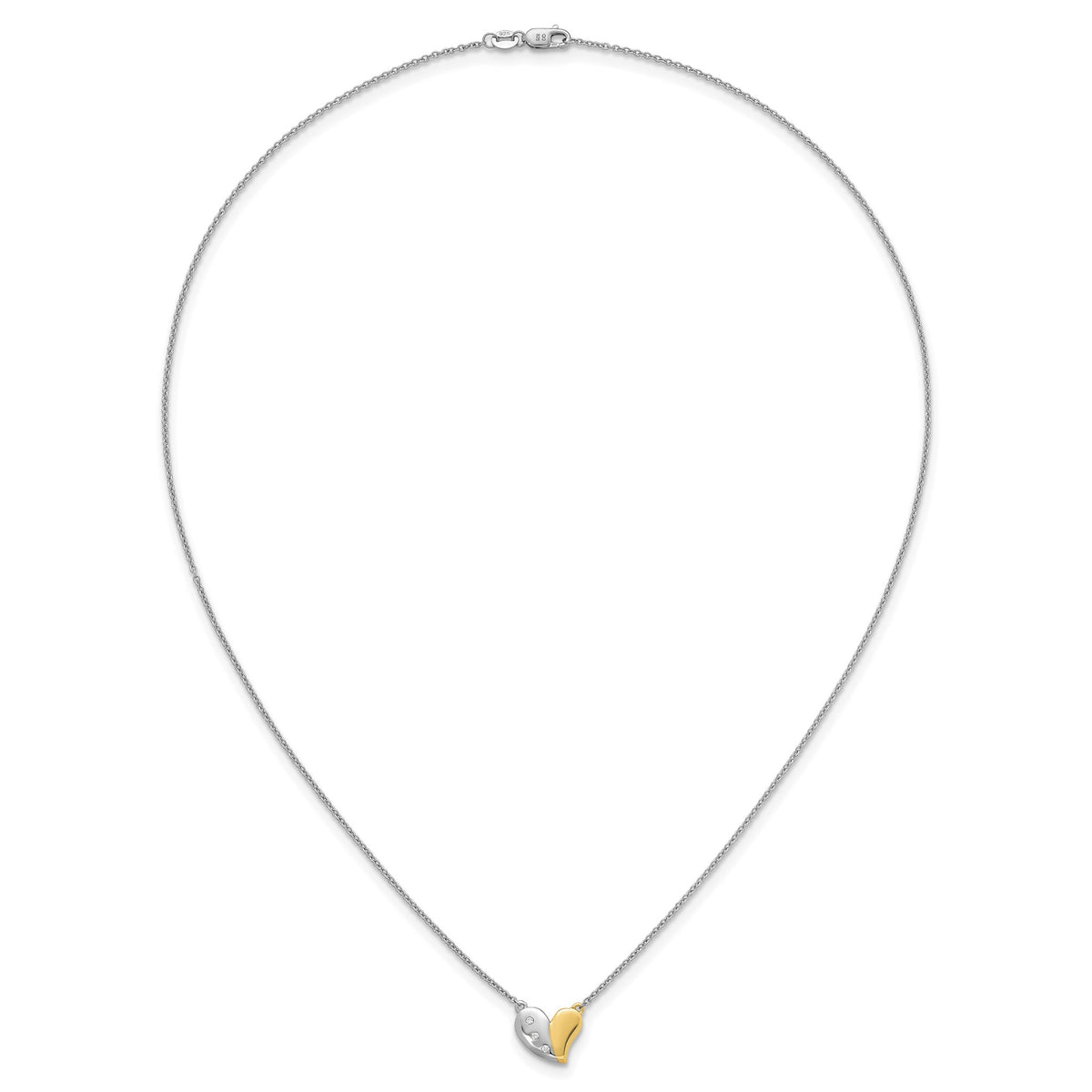 Diamond Heart Necklace in Sterling Silver (.03 ct. tw.) - Sophia Jewelers