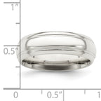 Sterling Silver 6mm Polished Domed with Grooved Beveled Edge Fancy Band