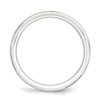 Sterling Silver 6mm Brushed Domed with Grooved Beveled Edge Fancy Band