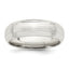 Sterling Silver 6mm Brushed Domed with Grooved Beveled Edge Fancy Band