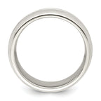 Sterling Silver 7mm Polished Domed Grooved Fancy Band