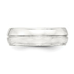 Sterling Silver 7mm Polished Domed Grooved Fancy Band