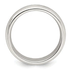 Sterling Silver 7mm Brushed Domed Grooved Fancy Band Size 13.5