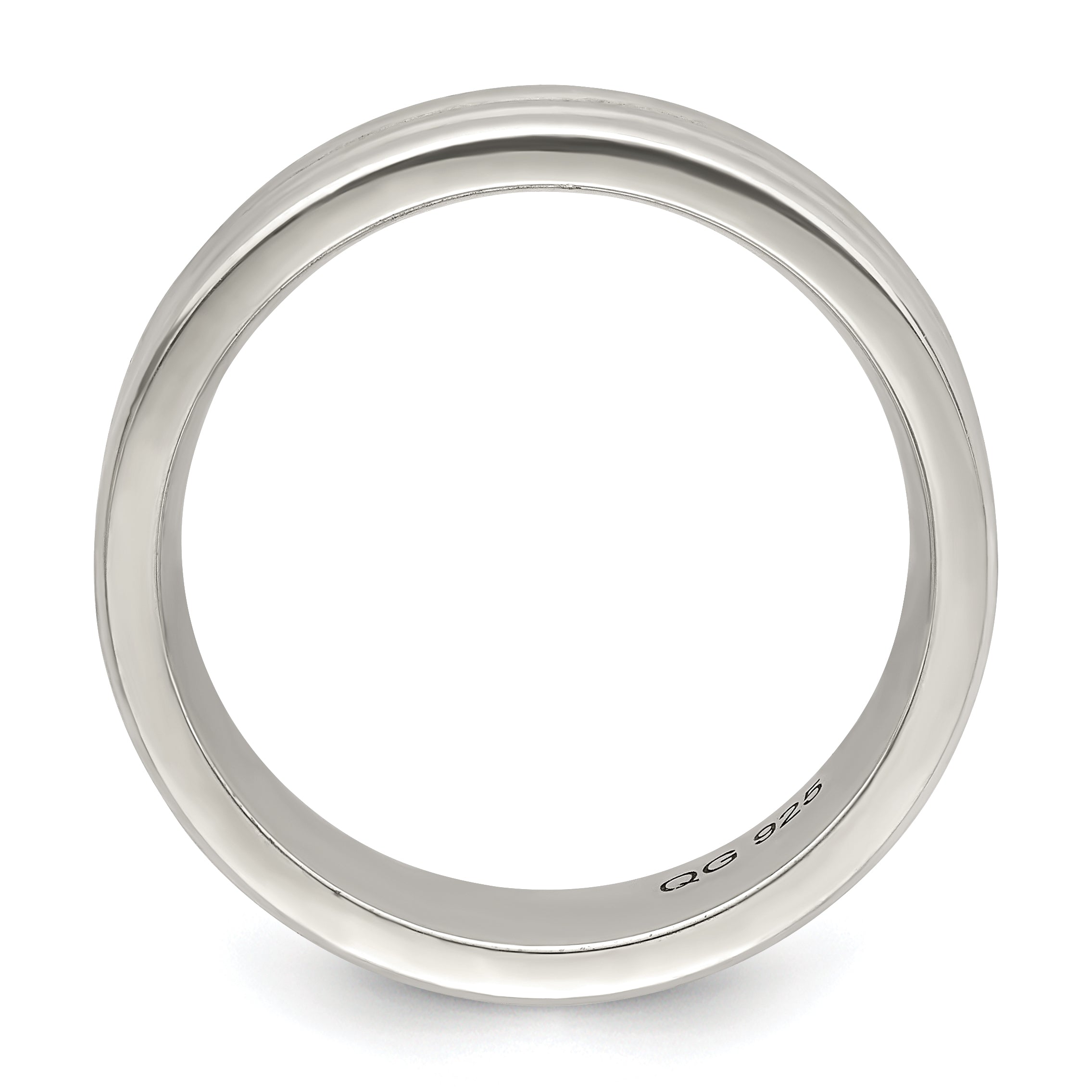 Sterling Silver 6mm Polished Flat Grooved Fancy Band