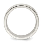Sterling Silver 6mm Brushed Flat Grooved Fancy Band