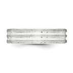 Sterling Silver 6mm Brushed Flat Grooved Fancy Band