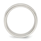Sterling Silver 6mm Polished Flat Grooved Beveled Edge Fancy Band