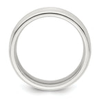 Sterling Silver 6mm Brushed Flat Grooved Beveled Edge Fancy Band Size 13.5