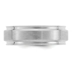 Sterling Silver Rhodium-plated 6mm Brushed Grooved Band