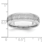 Sterling Silver Rhodium-plated 6mm Brushed Fancy Band Size 13.5