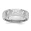 Sterling Silver Rhodium-plated 6mm Brushed Fancy Band Size 13.5