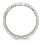 Sterling Silver 7mm Brushed Domed Double Milgrain Fancy Band