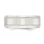 Sterling Silver 6mm Polished Flat Milgrain Beveled Edge Fancy Band Size 13.5