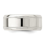 Sterling Silver 6mm Polished Flat Milgrain Beveled Edge Fancy Band Size 13.5