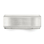 Sterling Silver 6mm Brushed Flat Milgrain Beveled Edge Fancy Band Size 13.5