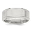 Sterling Silver 6mm Brushed Flat Milgrain Beveled Edge Fancy Band Size 13.5