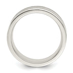 Sterling Silver 6mm Polished Flat Milgrain Grooved Edge Fancy Band Size 13.5