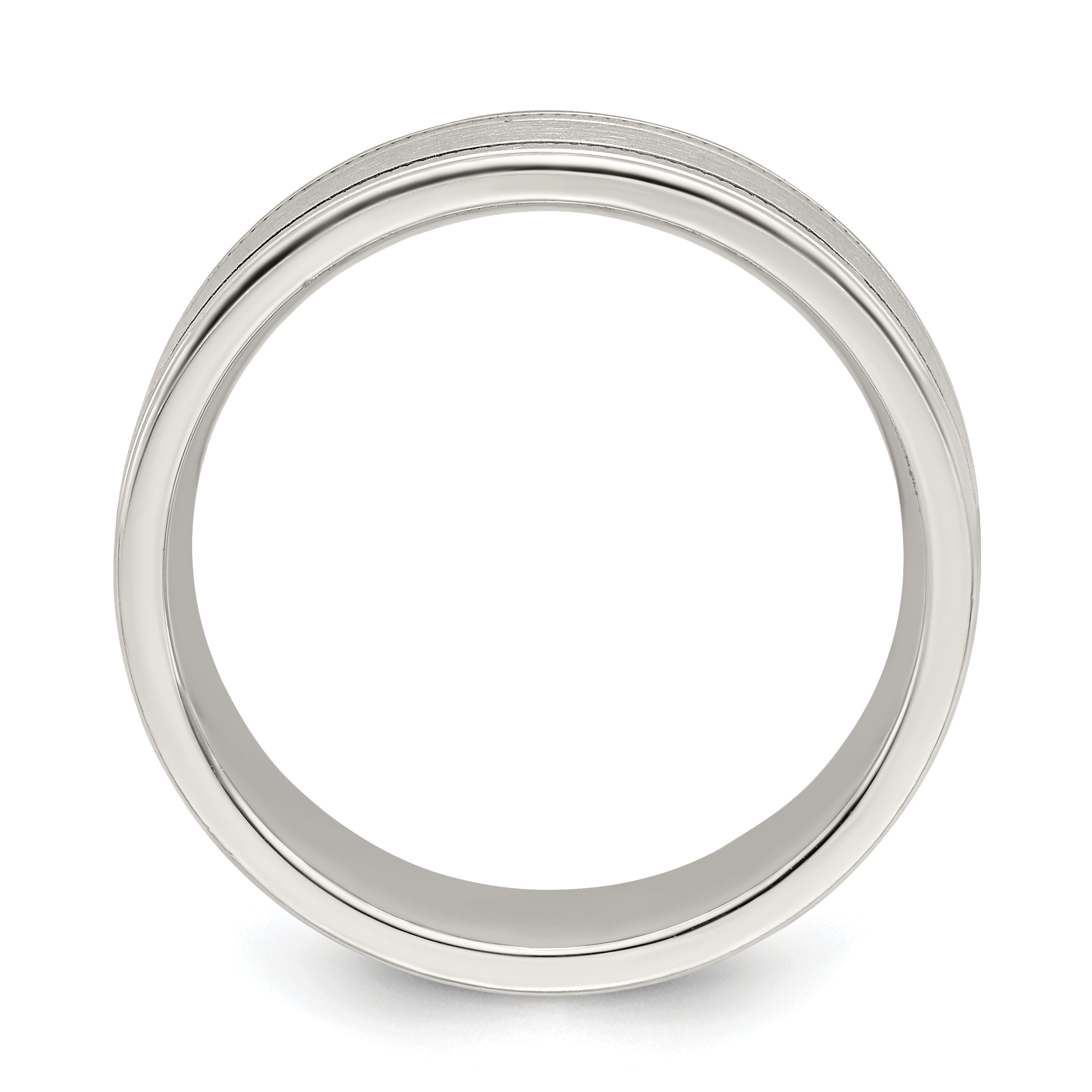 Sterling Silver 6mm Brushed Flat Milgrain Grooved Edge Fancy Band Size 13.5