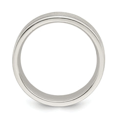 Sterling Silver 6mm Brushed Flat Milgrain Grooved Edge Fancy Band Size 13.5