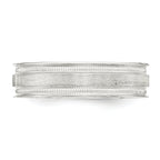 Sterling Silver 6mm Brushed Flat Milgrain Grooved Edge Fancy Band