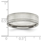 Sterling Silver 6mm Brushed Flat Milgrain Grooved Edge Fancy Band