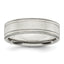 Sterling Silver 6mm Brushed Flat Milgrain Grooved Edge Fancy Band