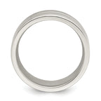 Sterling Silver 8mm Polished Flat Grooved Fancy Band