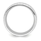 Sterling Silver 6mm Polished Domed Rope Edge Fancy Band