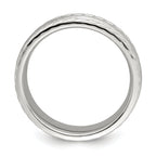Sterling Silver 6mm Brushed Domed Rope Edge Fancy Band