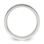Sterling Silver 6mm Polished Flat Grooved Center Fancy Band