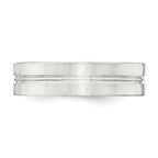 Sterling Silver 6mm Polished Flat Grooved Center Fancy Band