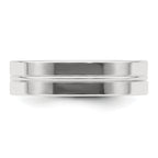Sterling Silver 6mm Polished Flat Grooved Center Fancy Band